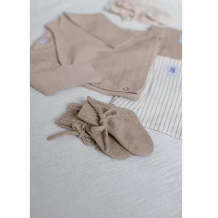 Merino wol slofjes beige