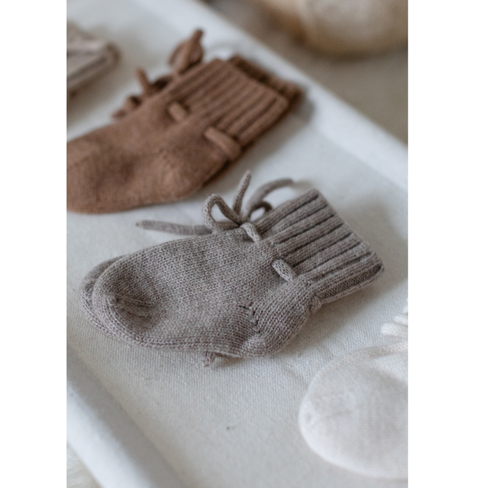 Merino wool booties taupe